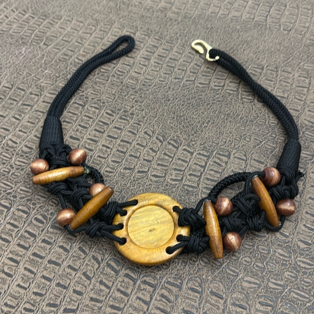 Boho Macramé Rope Belt w Wood Beads | Adjustable Festival Hippie Belt